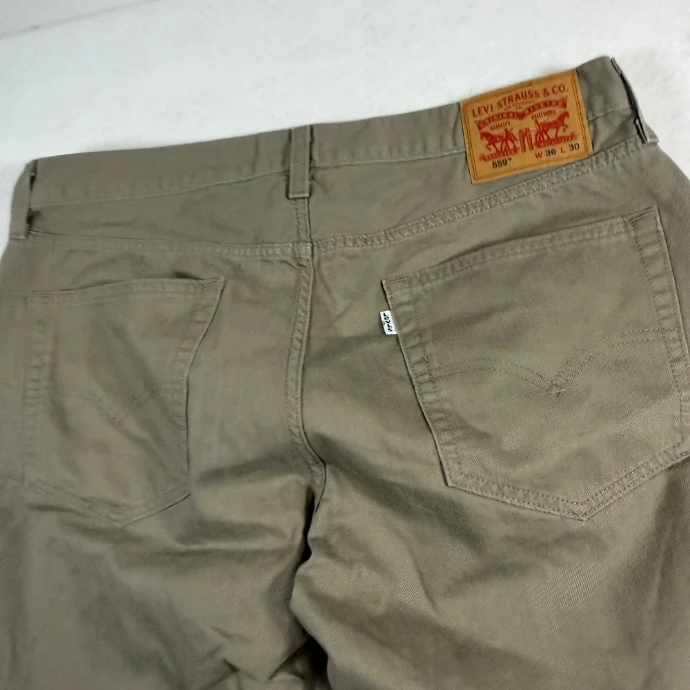 Levis 559 Relaxed Straight Jeans Mens 36x30 Tan Khaki Cotton Canvas Pants 8023